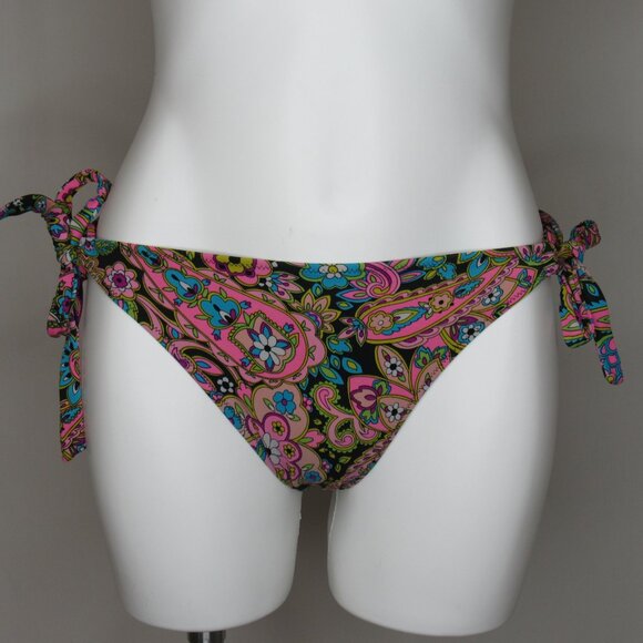 Victoria's Secret Pink Paisley Print Tie Side Bikini Bottom Women's L Large - Picture 1 of 8